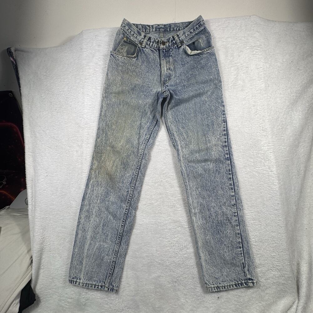Vtg 1987 Sasson Jeans Womens 27x29.5 Acid Wash High Rise Straight USA 29x32 Mom